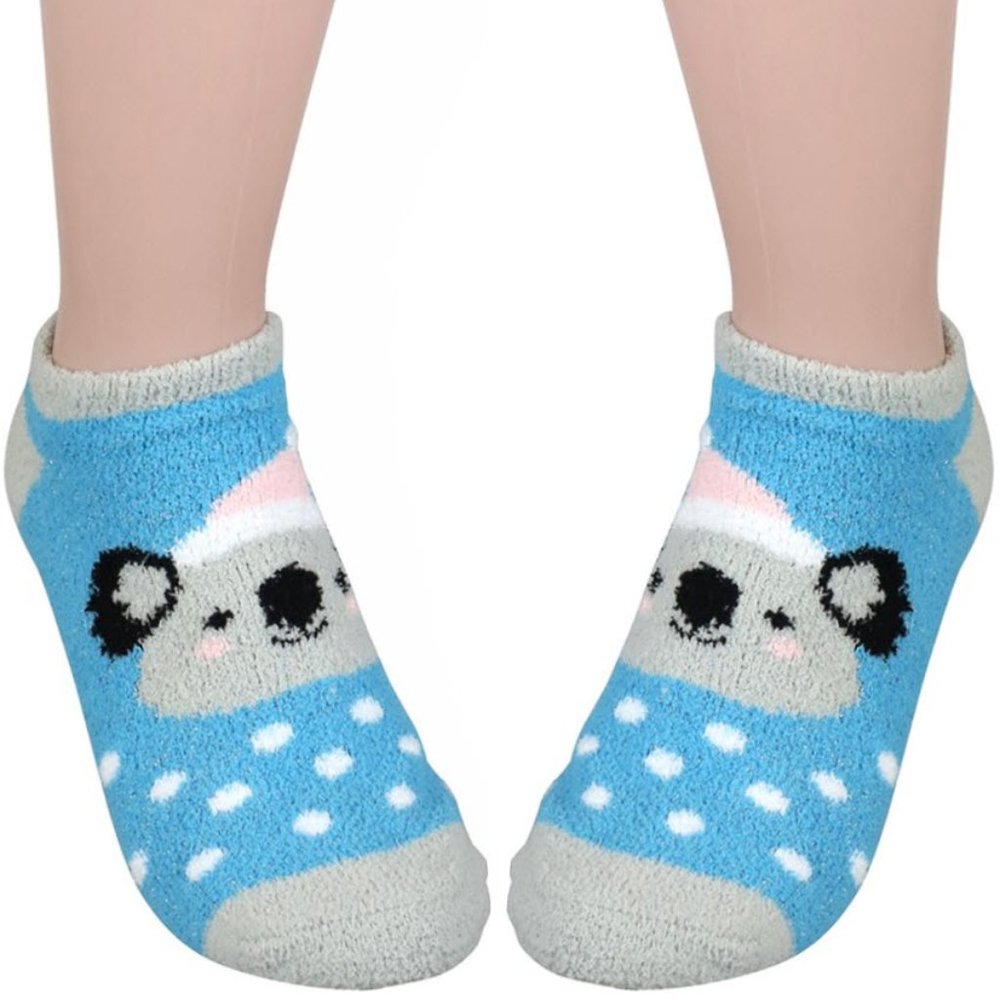 Koala Fuzzy Footie Slipper Socks - Picture 1 of 4